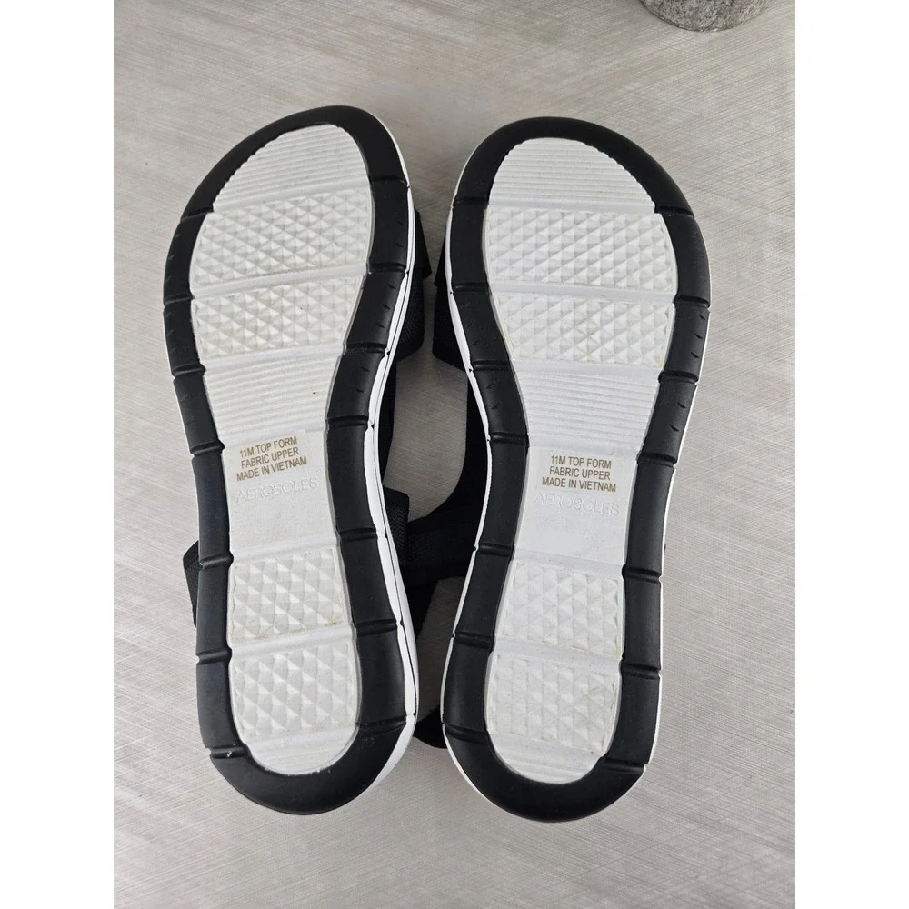 Aerosoles Top Form Womens Black Mesh Front Zip Sporty Slingback Sandals 11M - Picture 6 of 11